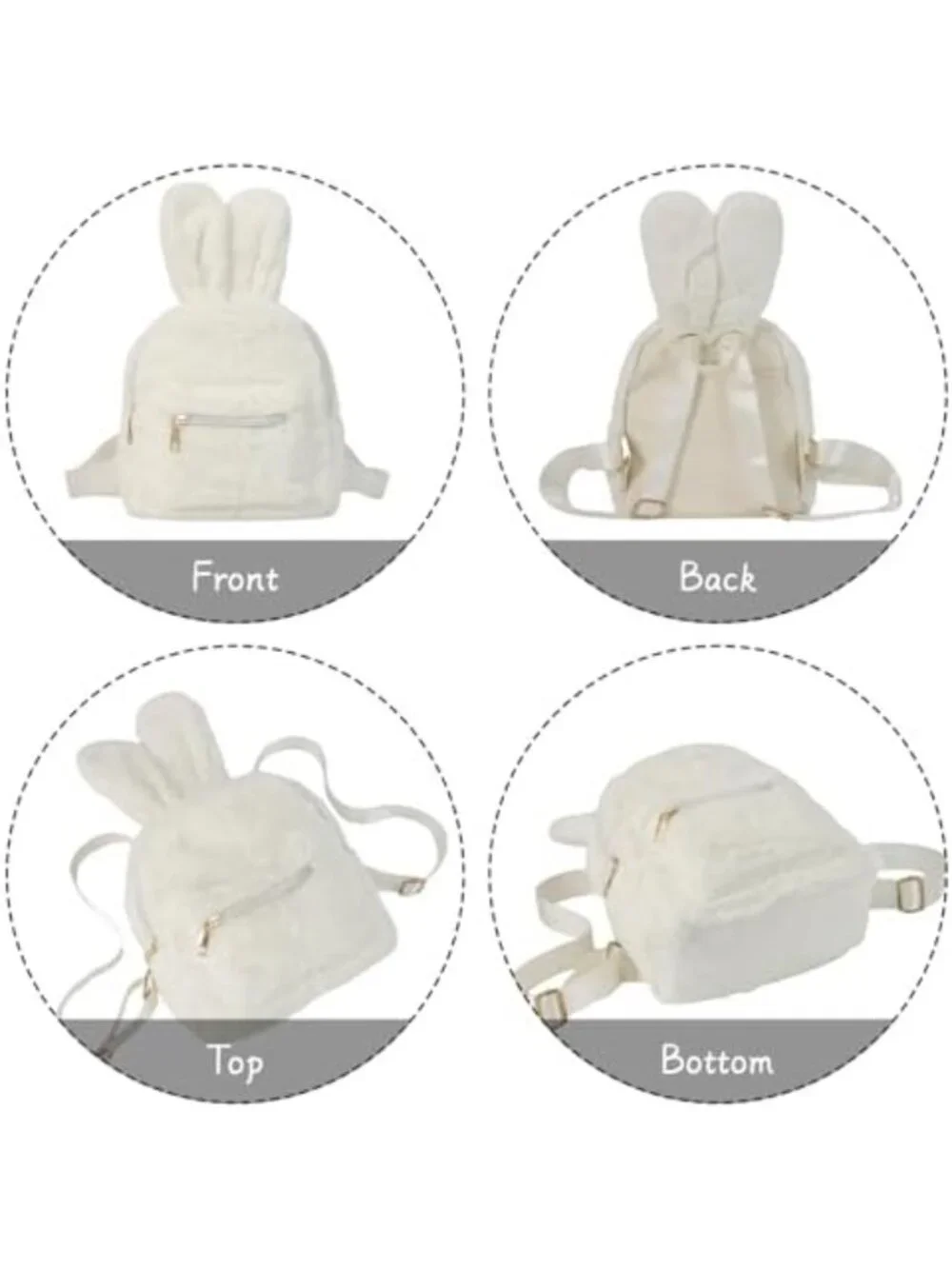 Adorable Fluffy Bunny Backpack with Rabbit Ears | Cute Women's Shoulder Bag